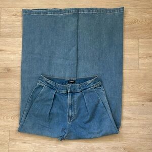 EXPRESS High Waisted Wide Leg Blue Denim Jeans Size 6S